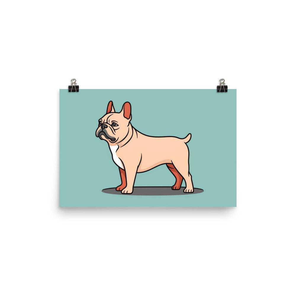 French Bulldog Cartoon Illustration Cute Poster - Oh Posters