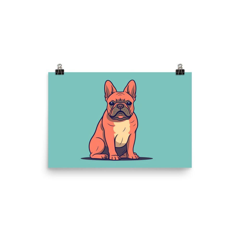 French Bulldog Simple Digital Drawing Poster - Oh Posters