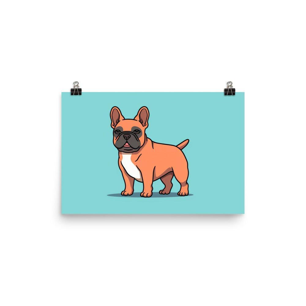 French Bulldog Pastel Cartoon Style Poster - Oh Posters