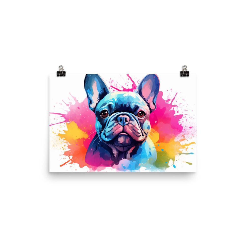 Colorful French Bulldog Pop Art Splash Poster - Oh Posters