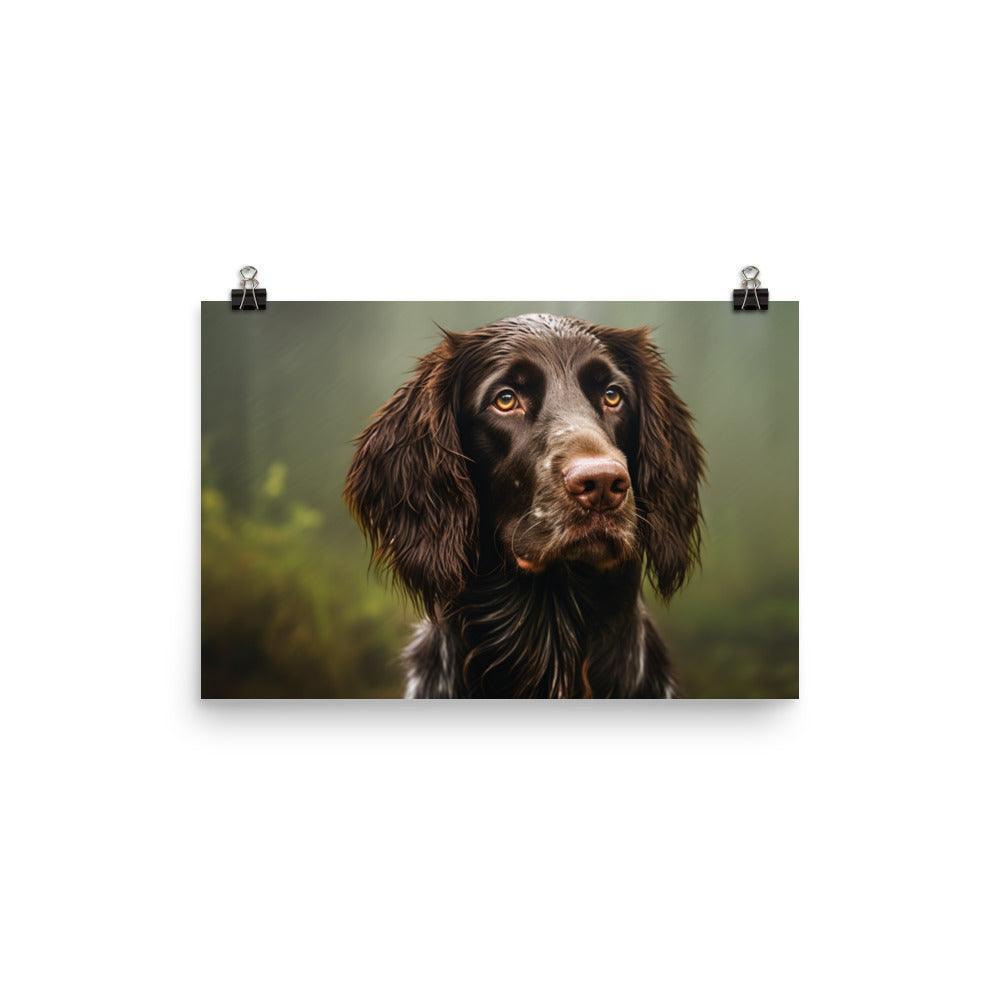 German Longhaired Pointer Rainy Day Portrait Poster - Oh Posters