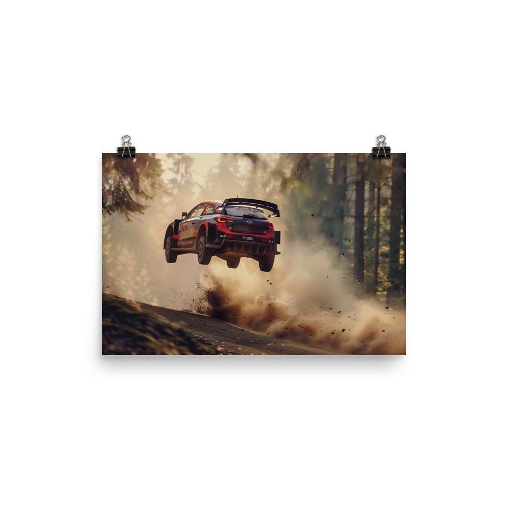 Forest Rally Jump Dynamic Motorsport Action Poster - Oh Posters