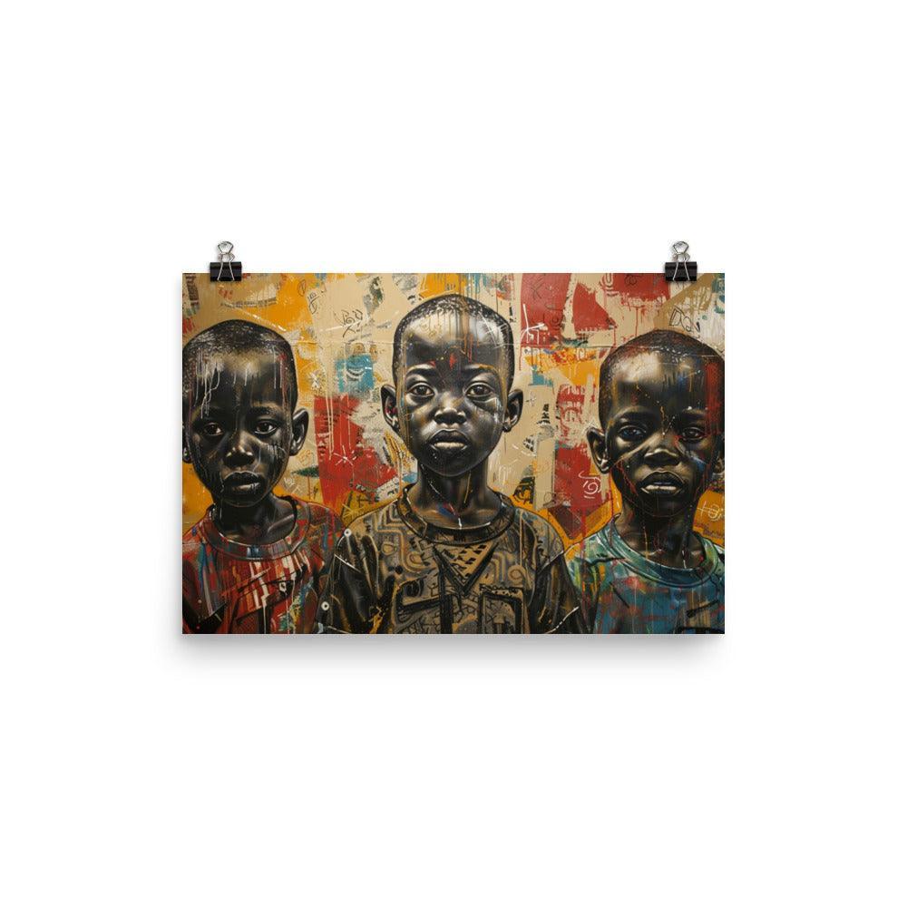 Burundi Children Portrait Urban Art Poster - Oh Posters