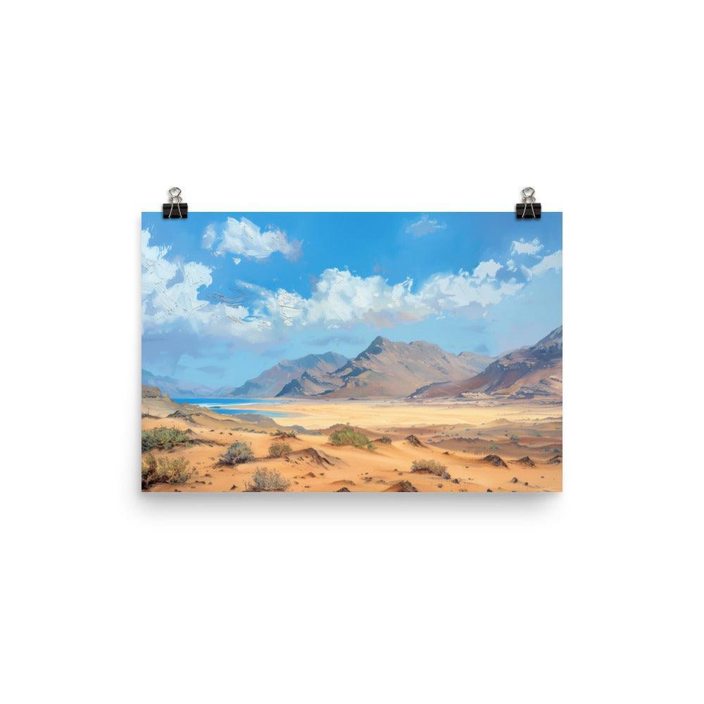 Djibouti Desert Mountains Landscape Painting Poster - Oh Posters