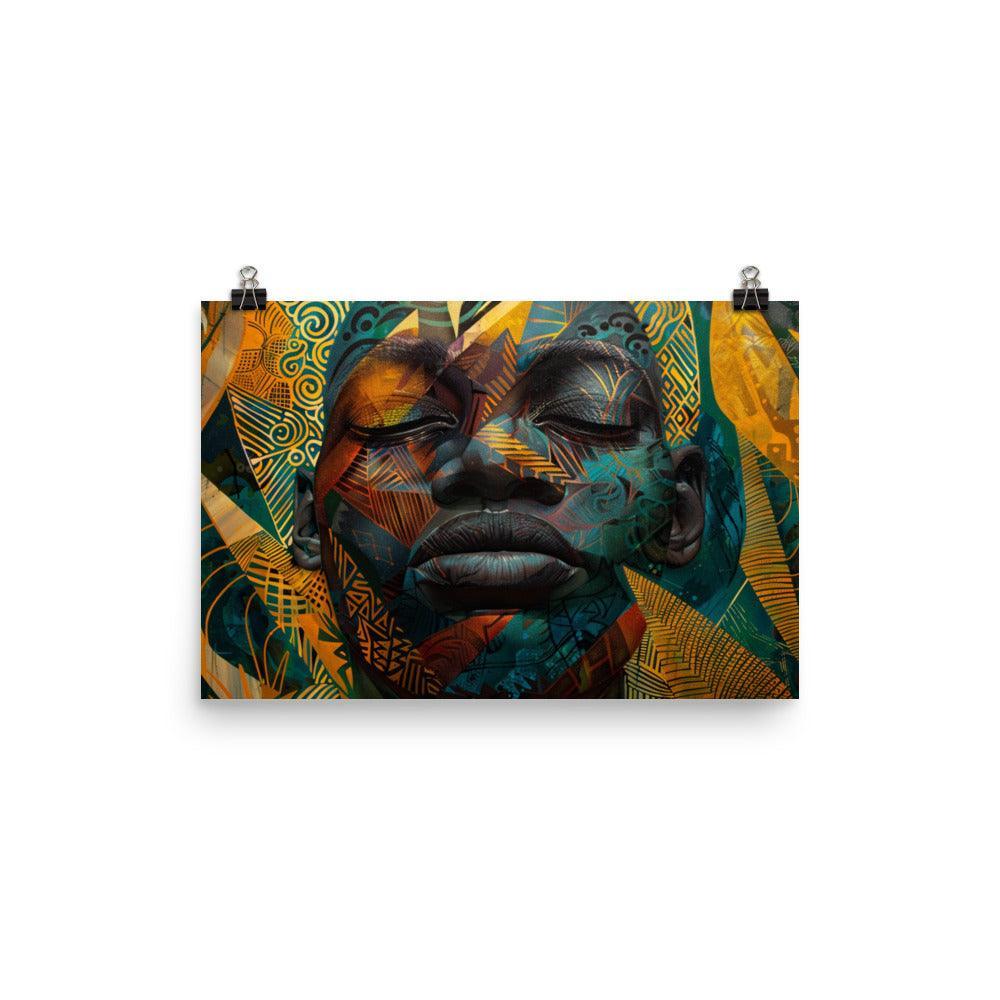 Gabon Vibrant Tribal Abstract Art Poster - Oh Posters