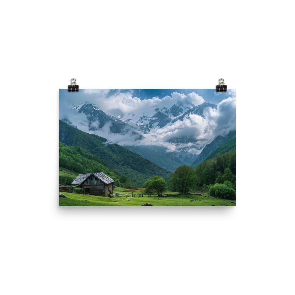 Georgia Alpine Mountain Cabin Scenic Poster - Oh Posters