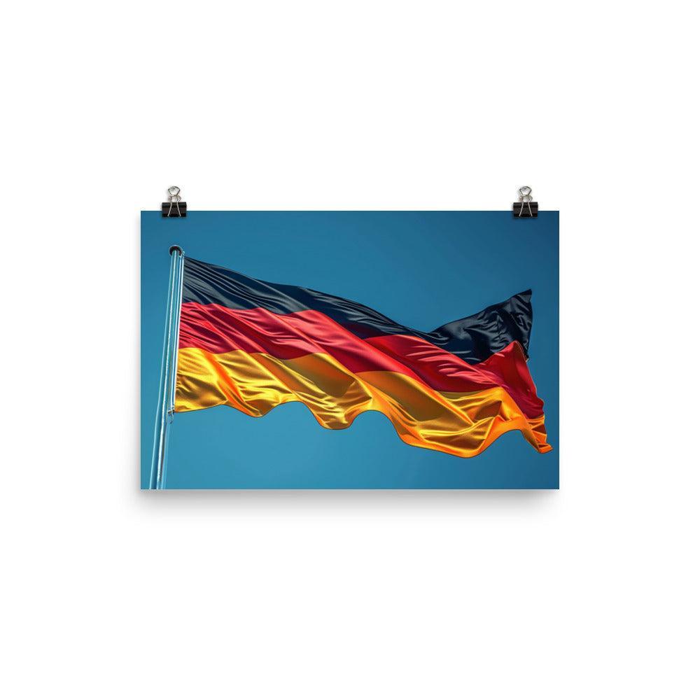 Germany Waving Flag Clear Sky Poster - Oh Posters