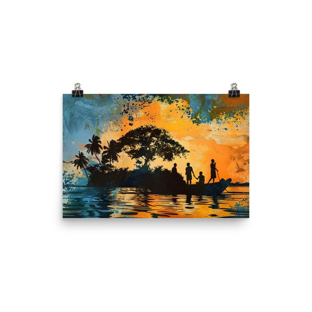 Guinea Island Silhouette Abstract Poster - Oh Posters