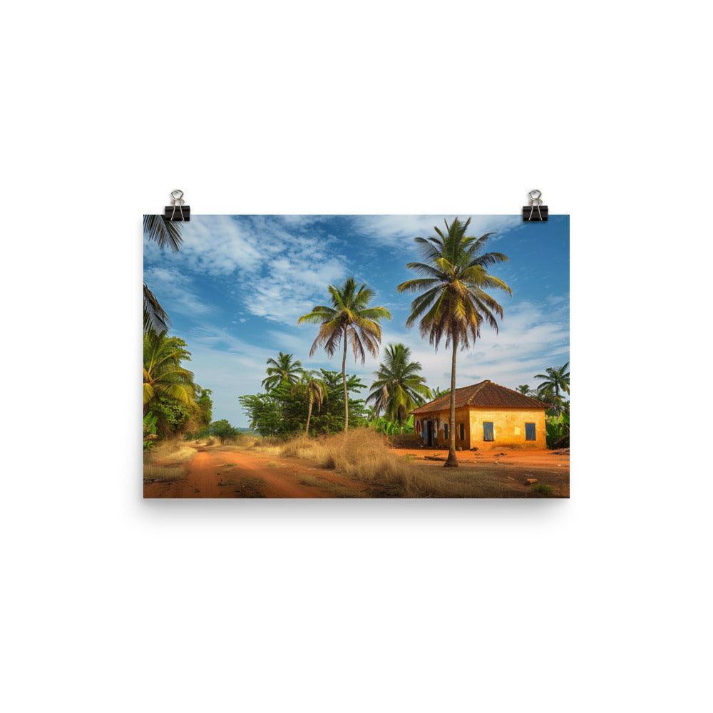 Guinea-Bissau Rustic Countryside Palm Trees Poster - Oh Posters