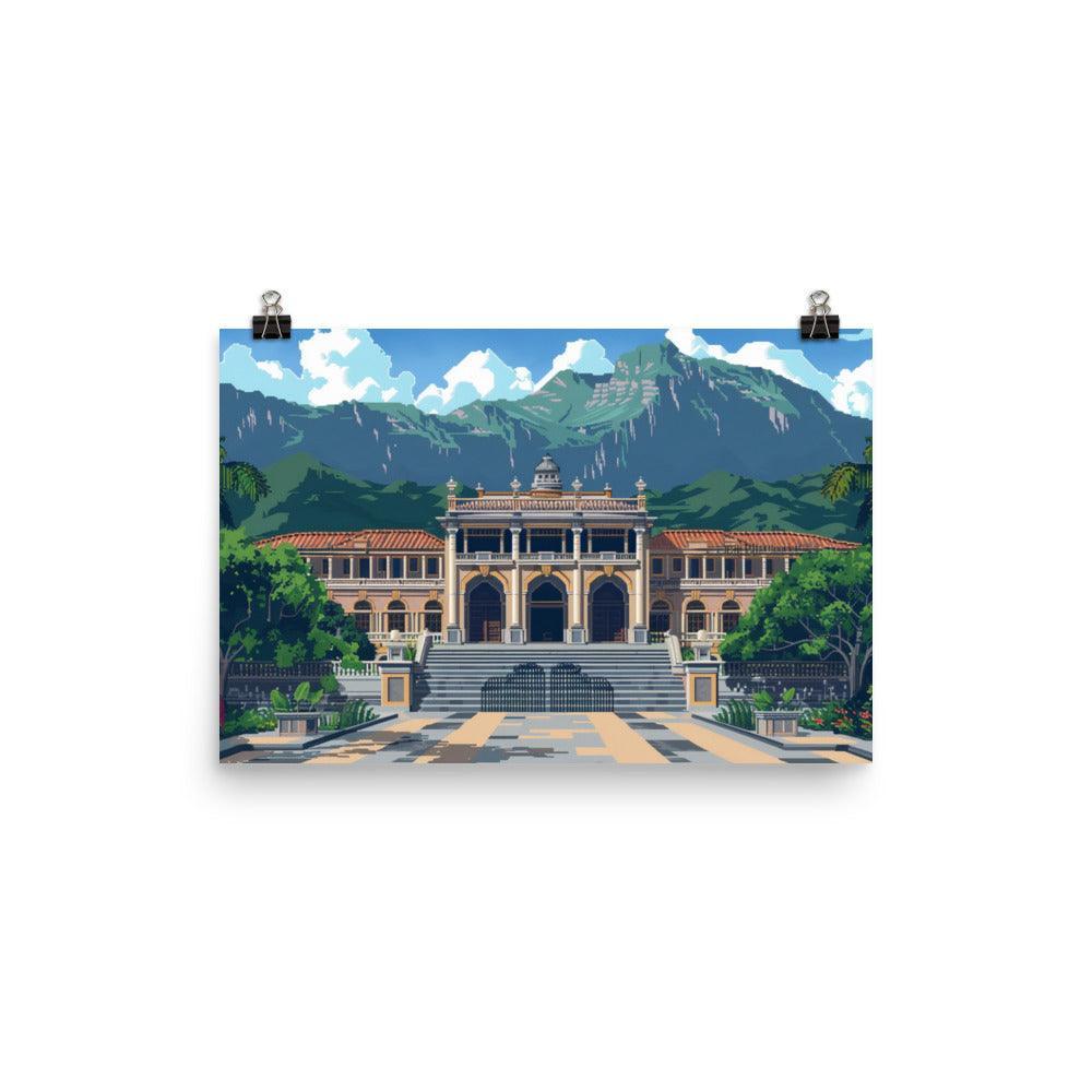 Honduras Historic Palace Pixel Art Poster - Oh Posters