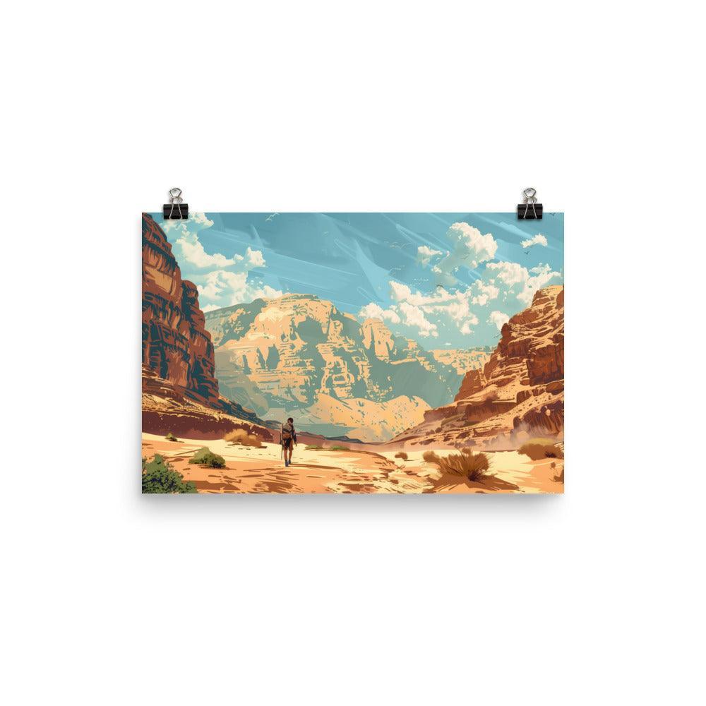 Jordan Wadi Rum Desert Explorer Art Poster - Oh Posters