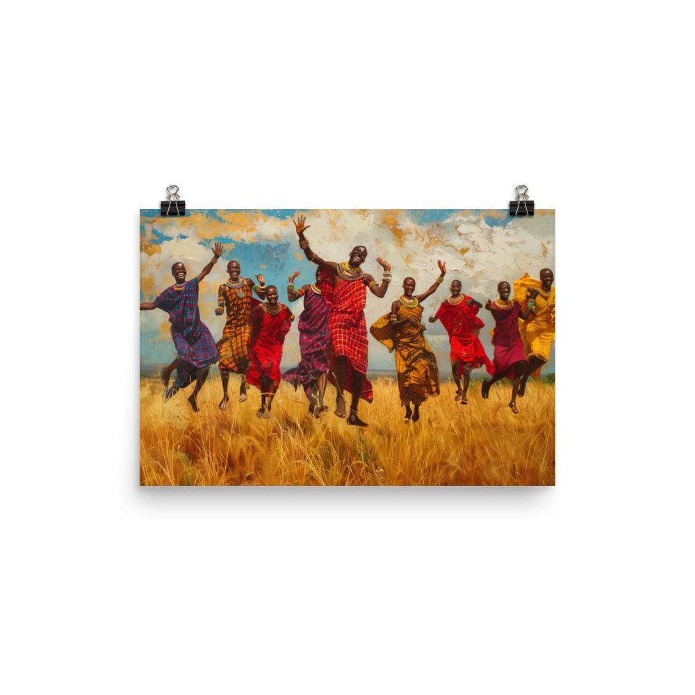 Kenya Maasai Warriors Joyful Dance Poster - Oh Posters