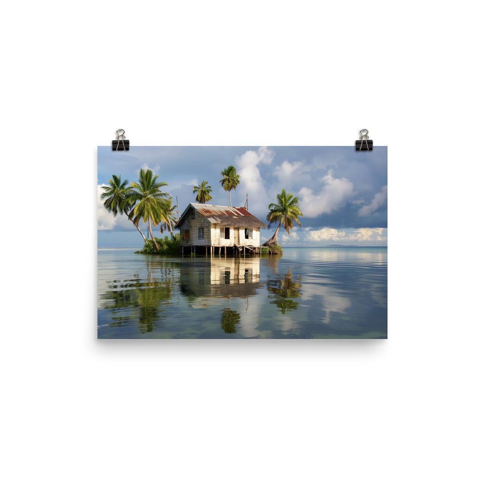 Kiribati Serene Oceanfront Cottage Poster - Oh Posters