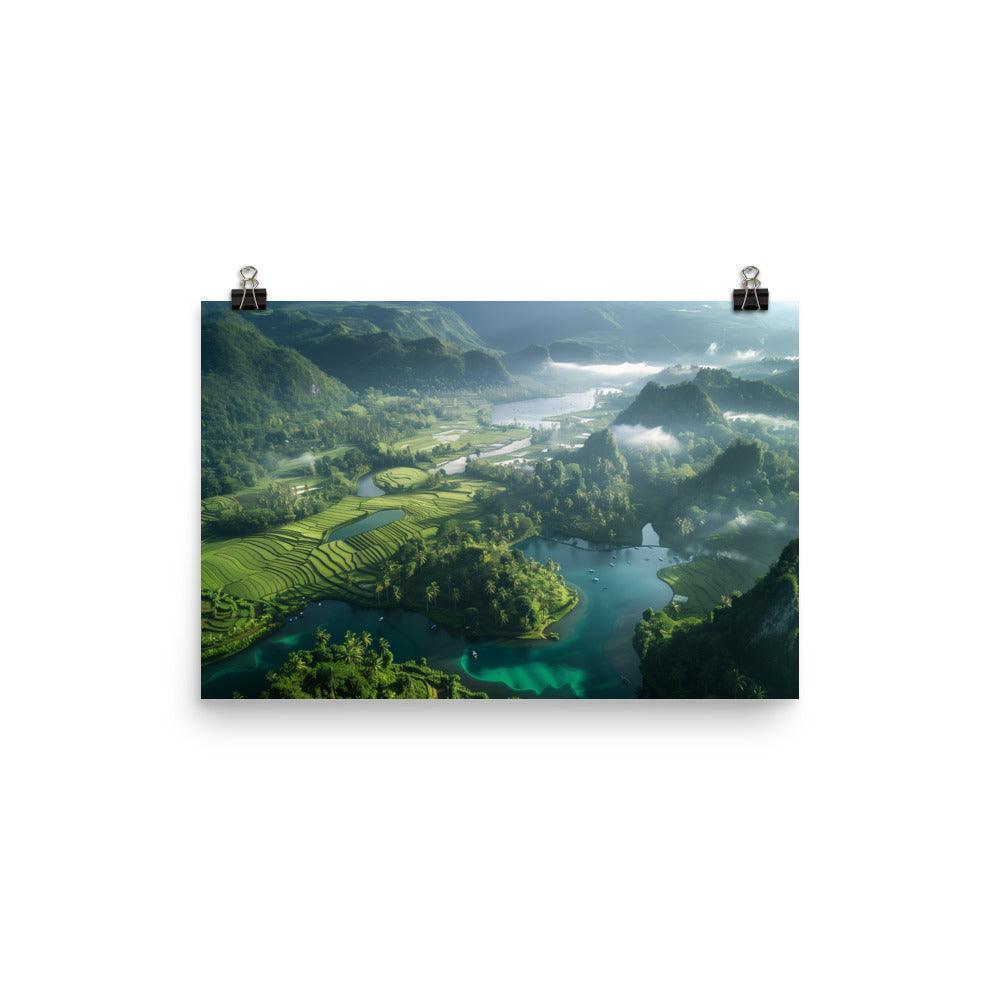 Indonesia Lush Green Valley Scenic Poster - Oh Posters