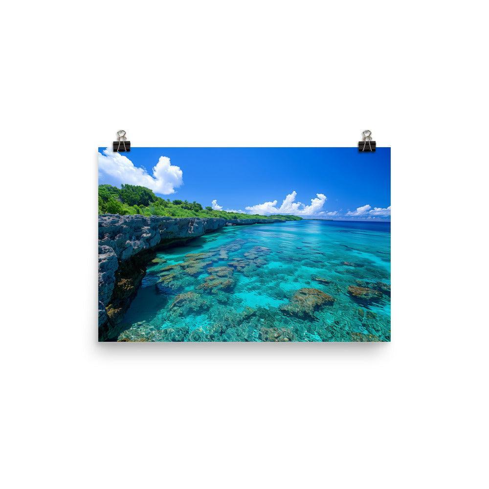 Nauru Coral Reef Crystal Waters Scenic Poster - Oh Posters