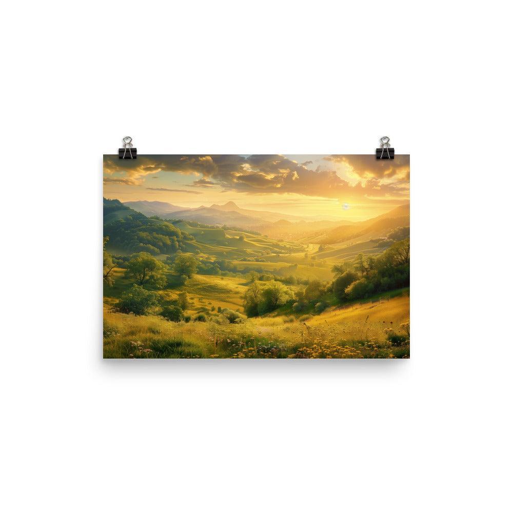 Slovakia Golden Mountain Valley Sunrise Poster - Oh Posters