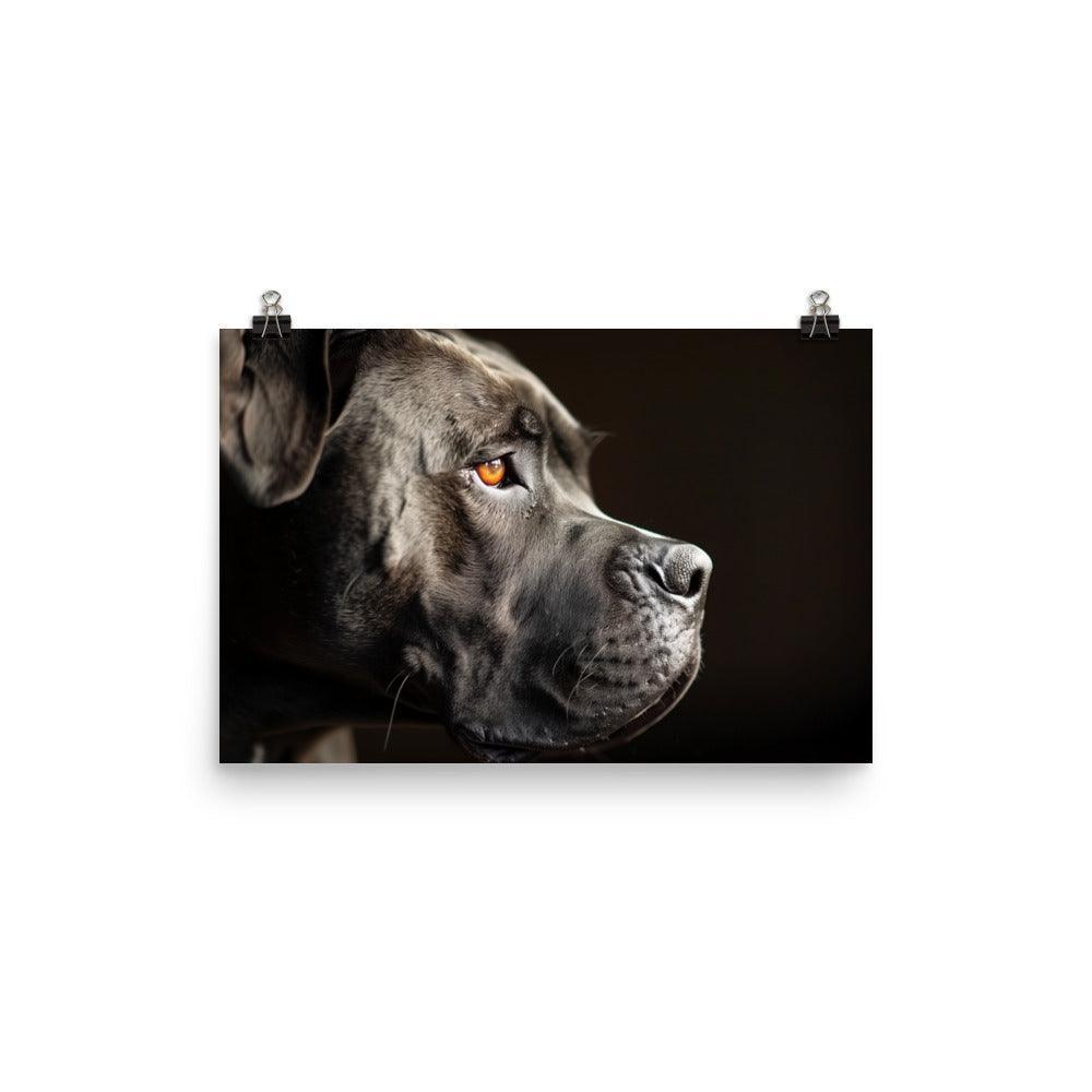 Cane Corso Side Profile in Shadow Portrait Poster - Oh Posters