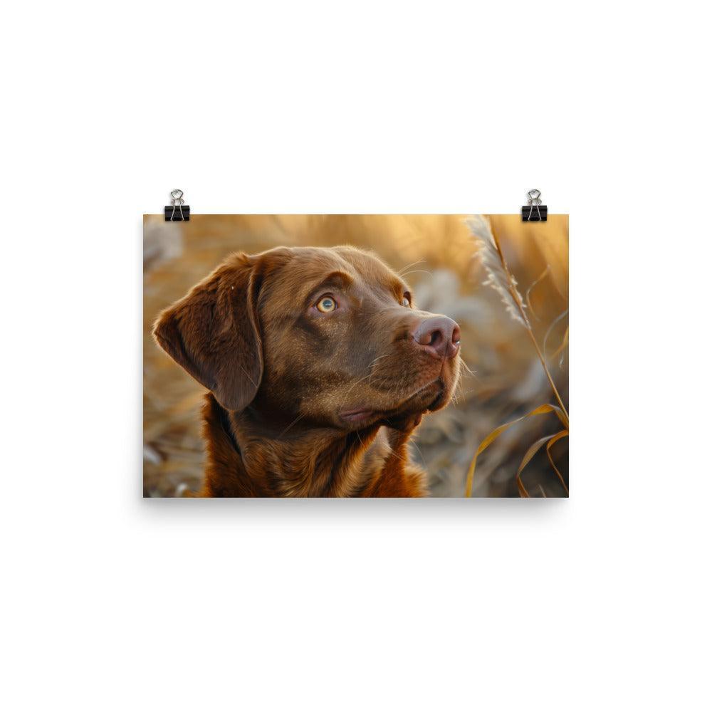 Chesapeake Bay Retriever Autumn Field Portrait Poster - Oh Posters