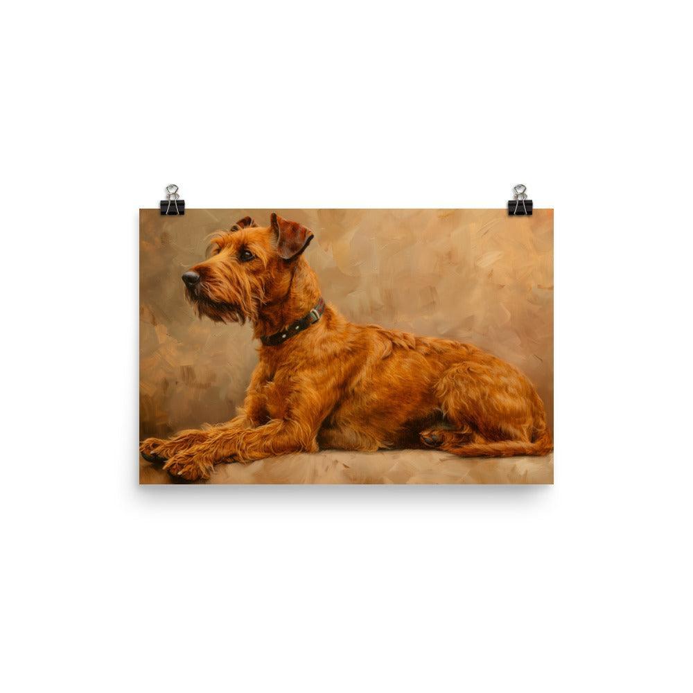 Irish Terrier Lying Down Painting Poster - Oh Posters