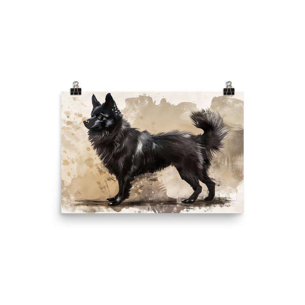 Norwegian Buhund Watercolor Digital Art Poster - Oh Posters