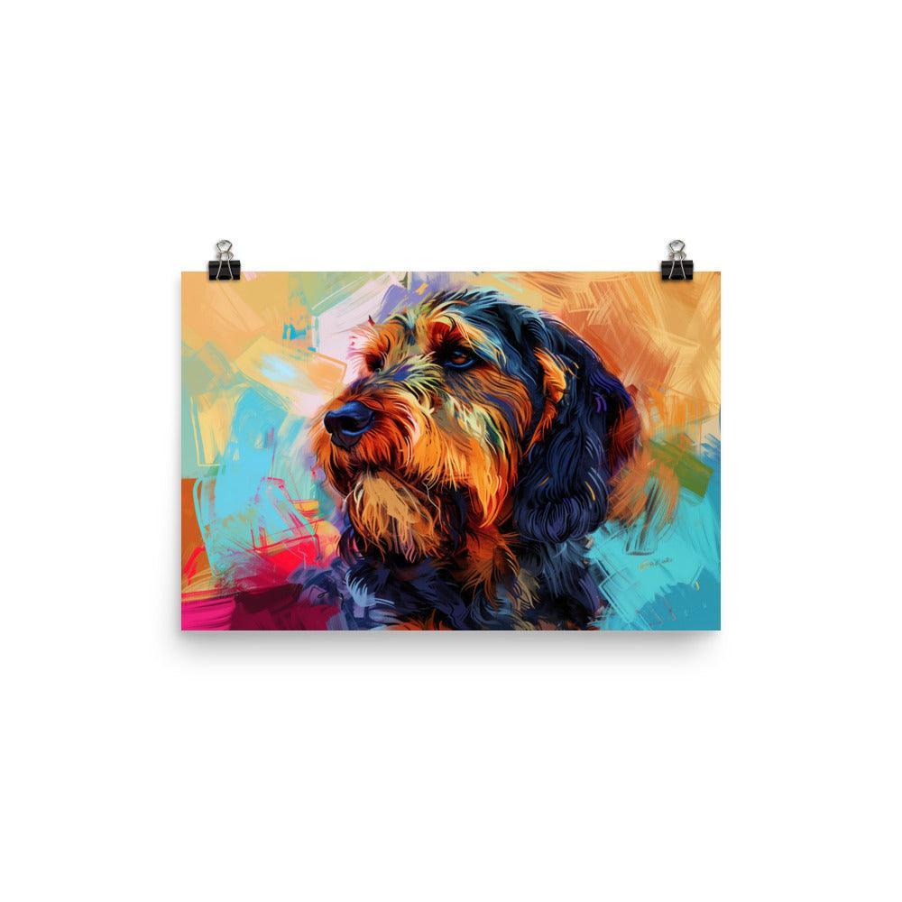 Otterhound Abstract Colorful Dog Art with Vibrant Background Poster - Oh Posters