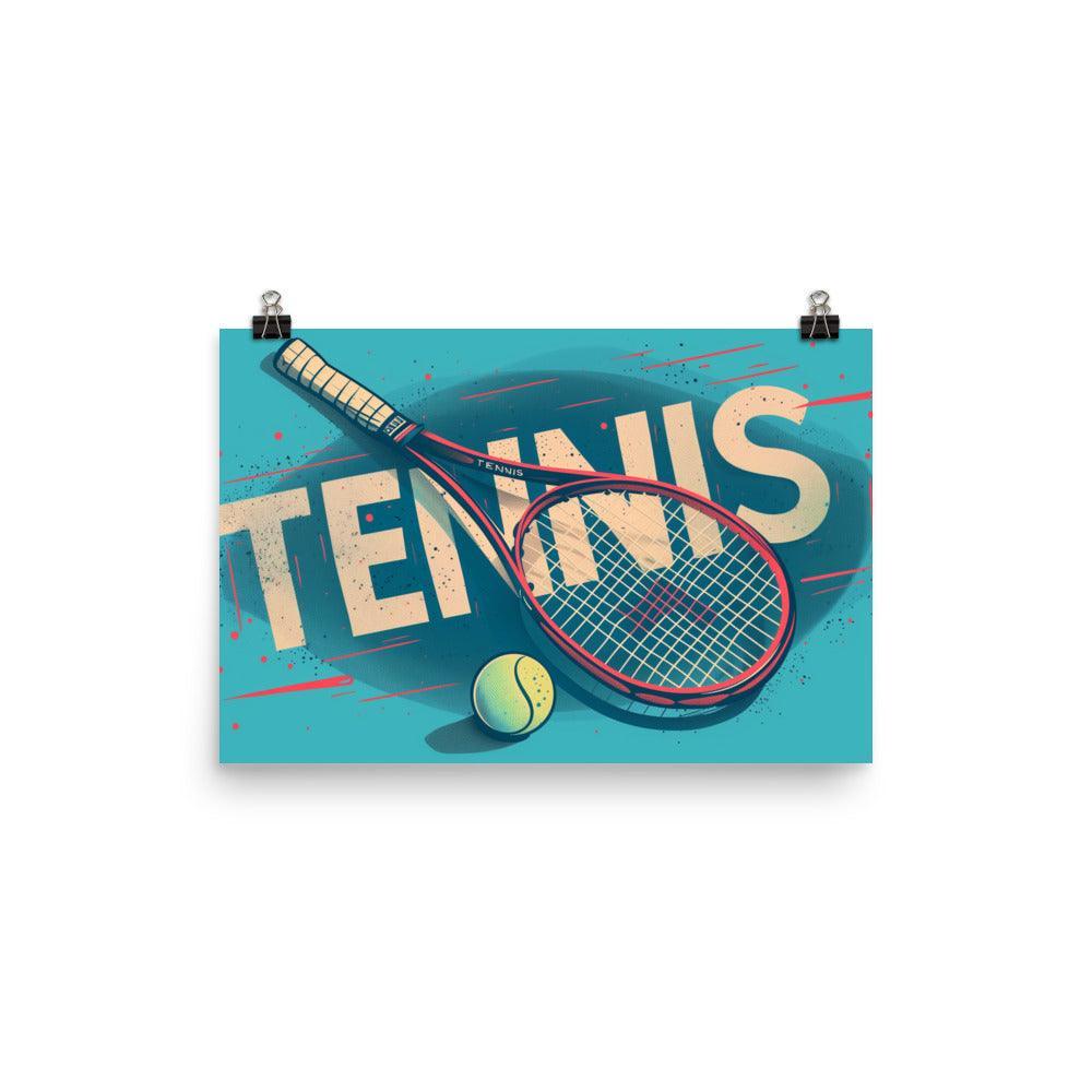 Tennis Racket and Ball Retro Sports Graphic Poster - Oh Posters