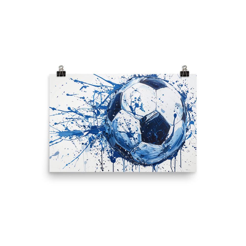 Football Soccer Ball Splatter Paint Abstract Sports Poster - Oh Posters