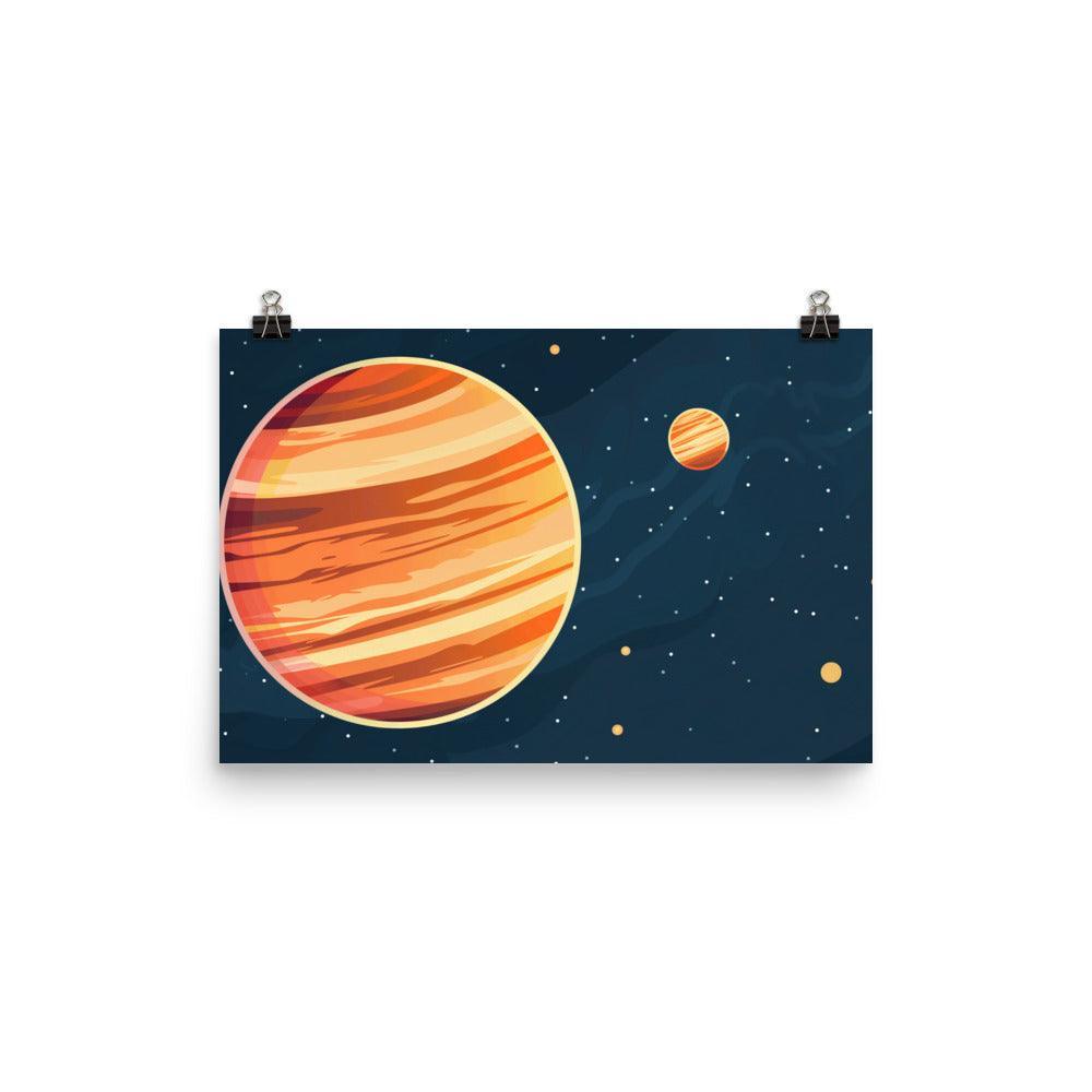 Jupiter and Moons Minimalist Planetary Art Poster - Oh Posters