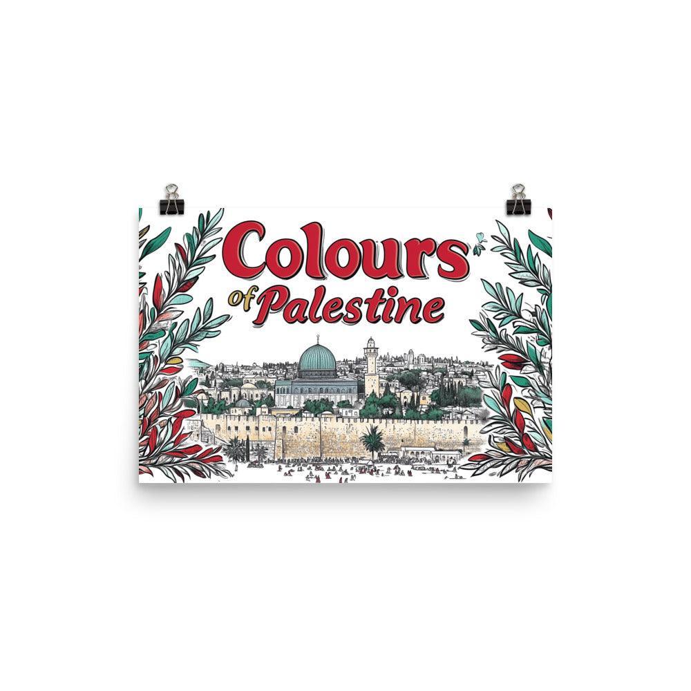 Colours of Palestine Jerusalem Cityscape Illustration Poster - Oh Posters