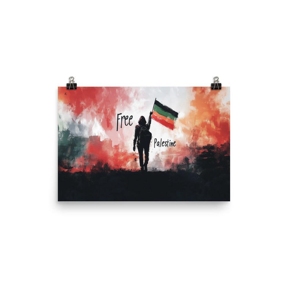 Free Palestine Resistance Flag Silhouette Poster - Oh Posters