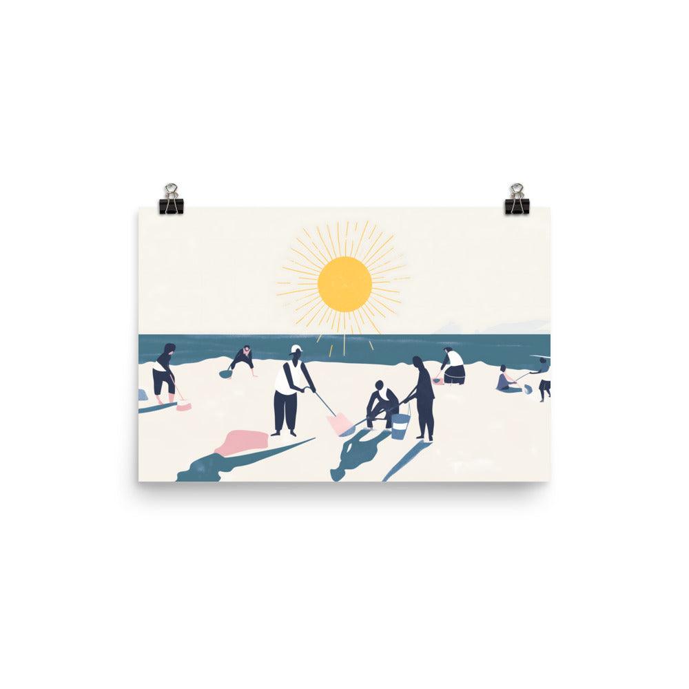 Beach Cleanup Community Sun Fun Coastal Care Inspiration Poster - Oh Posters