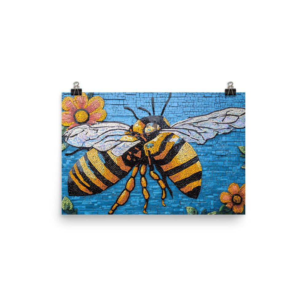 Manchester Bee and Flower Mural Art Tribute Poster - Oh Posters