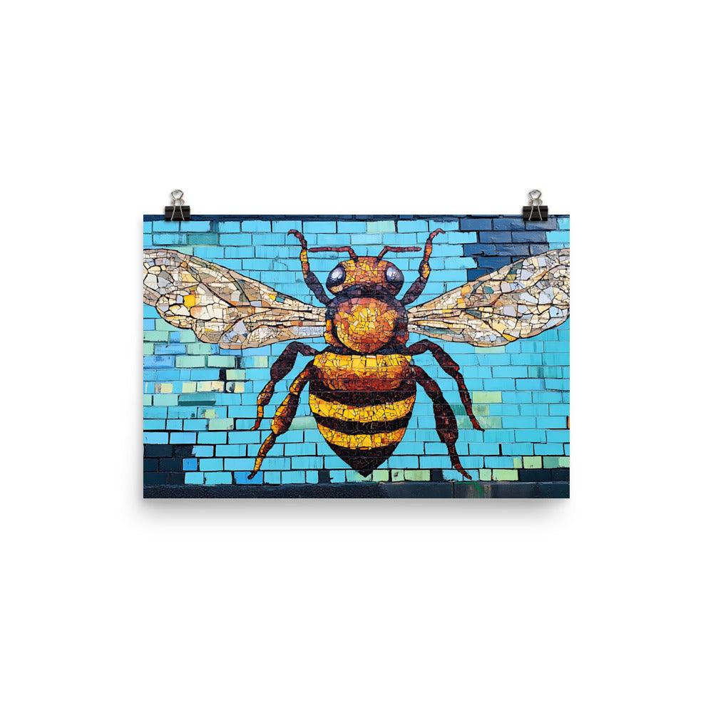 Manchester Iconic Bee Street Art Tribute Vibrant Urban Mural Poster - Oh Posters