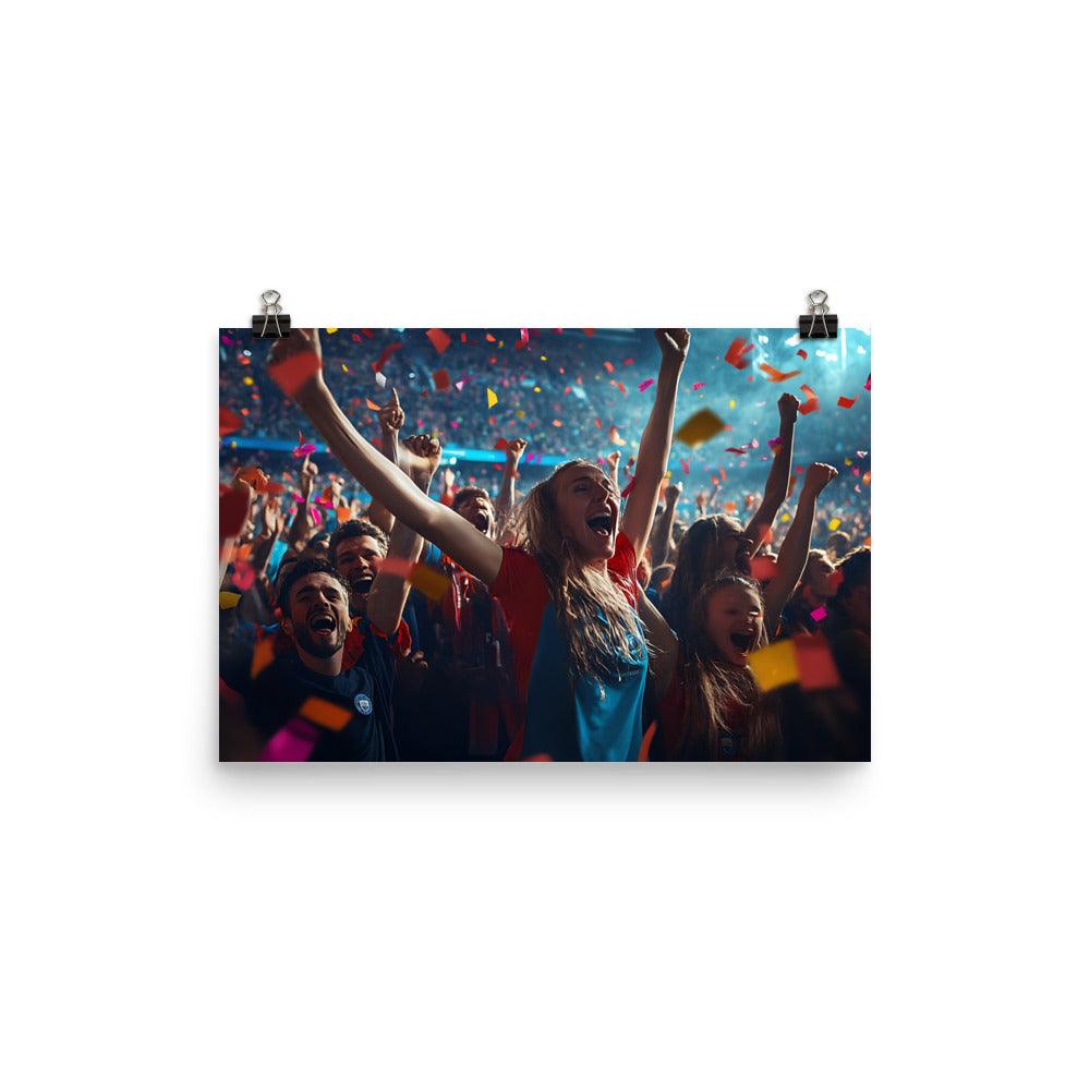 Manchester Football Celebration Crowd Energy and Excitement Poster - Oh Posters