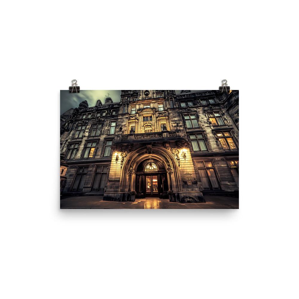 Manchester Architectural Nightscape Marvel Poster - Oh Posters