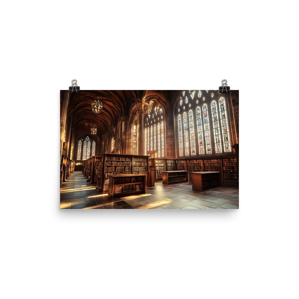 Manchester Library Elegance: Discover the Architectural Beauty and Timeless Grandeur Poster - Oh Posters