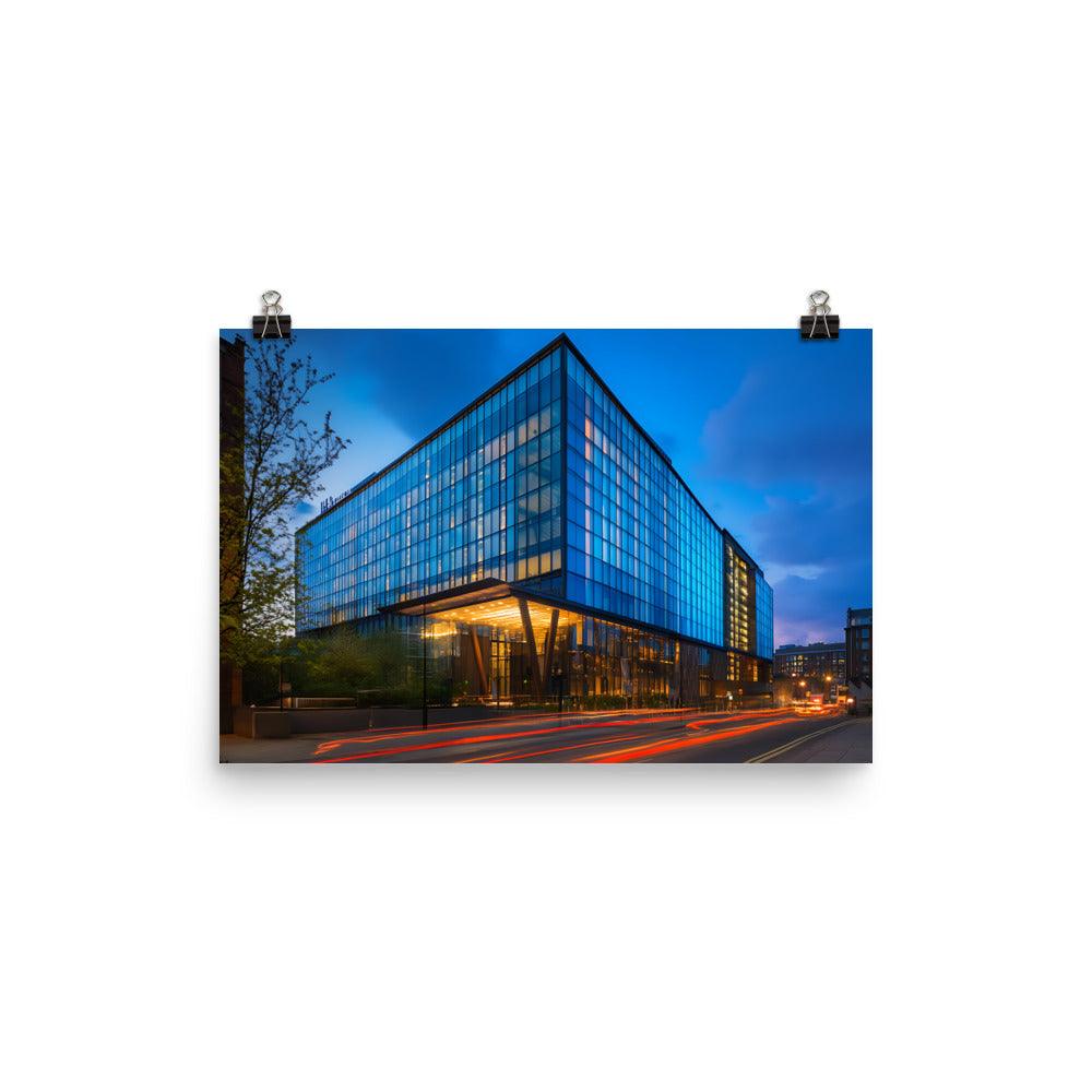 Manchester Modern Architecture Nightscape Poster - Oh Posters