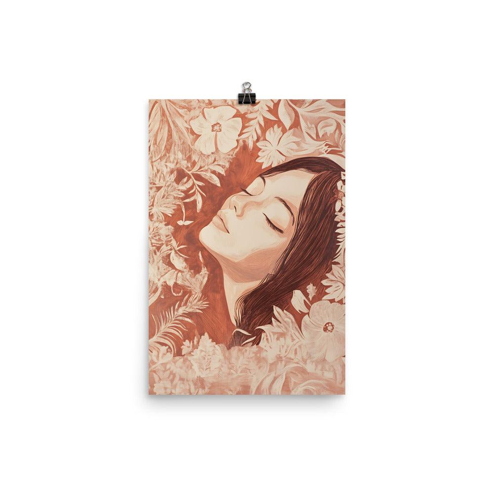 Boho Floral Serenity Dreamscape in Earthy Tones Poster - Oh Posters
