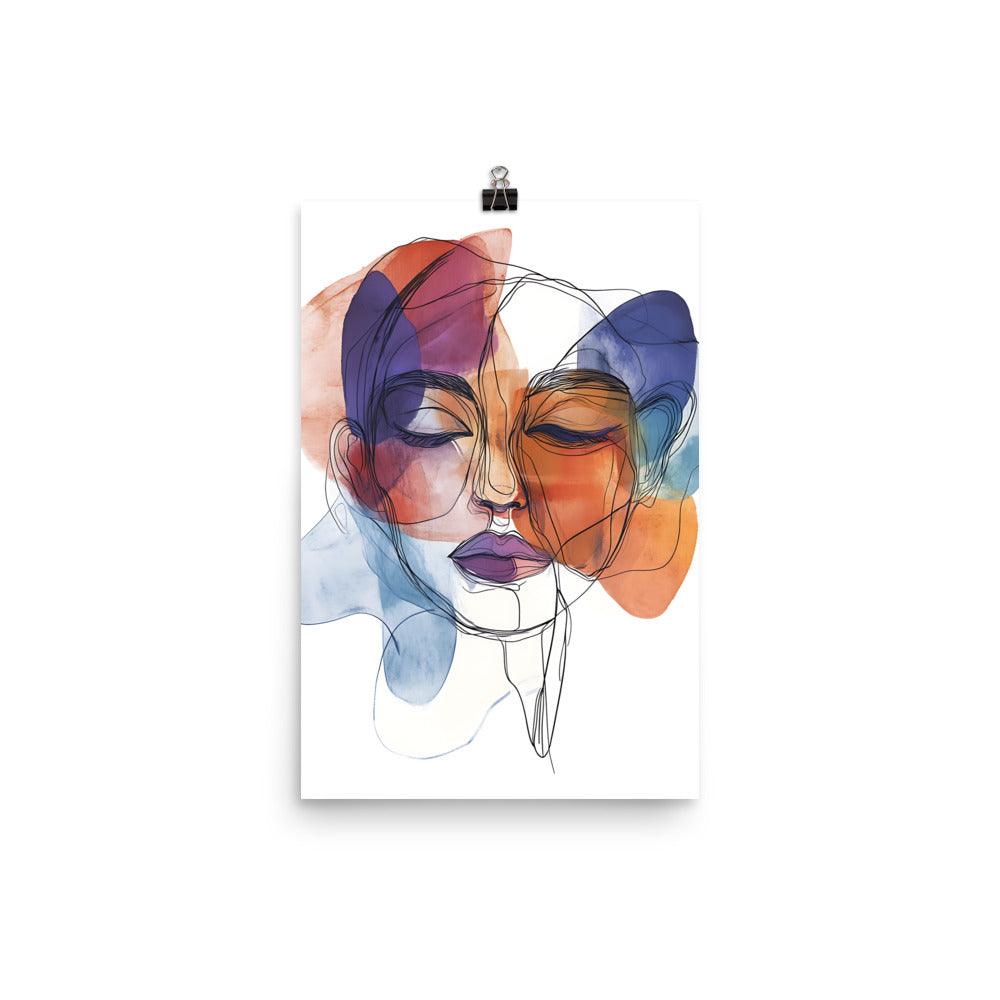 Colorful Boho Face Art Expression Poster - Oh Posters