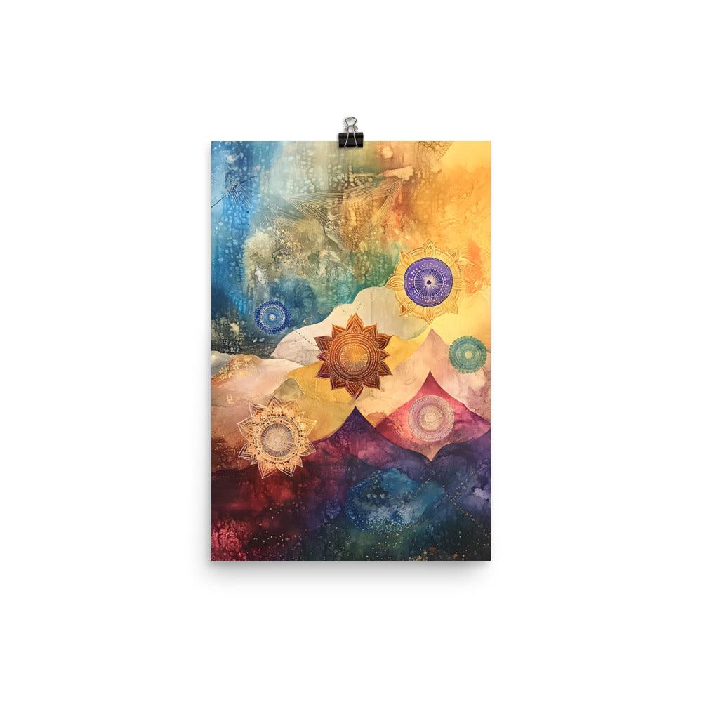 Boho Cosmic Mandala Dreamscape Serenity Art Poster - Oh Posters