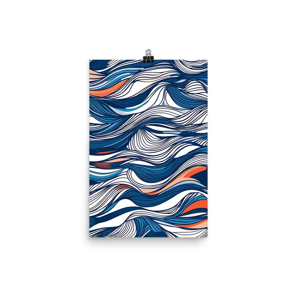 Boho Ocean Waves Abstract Art Flowing Patterns for Free Spirits Poster - Oh Posters