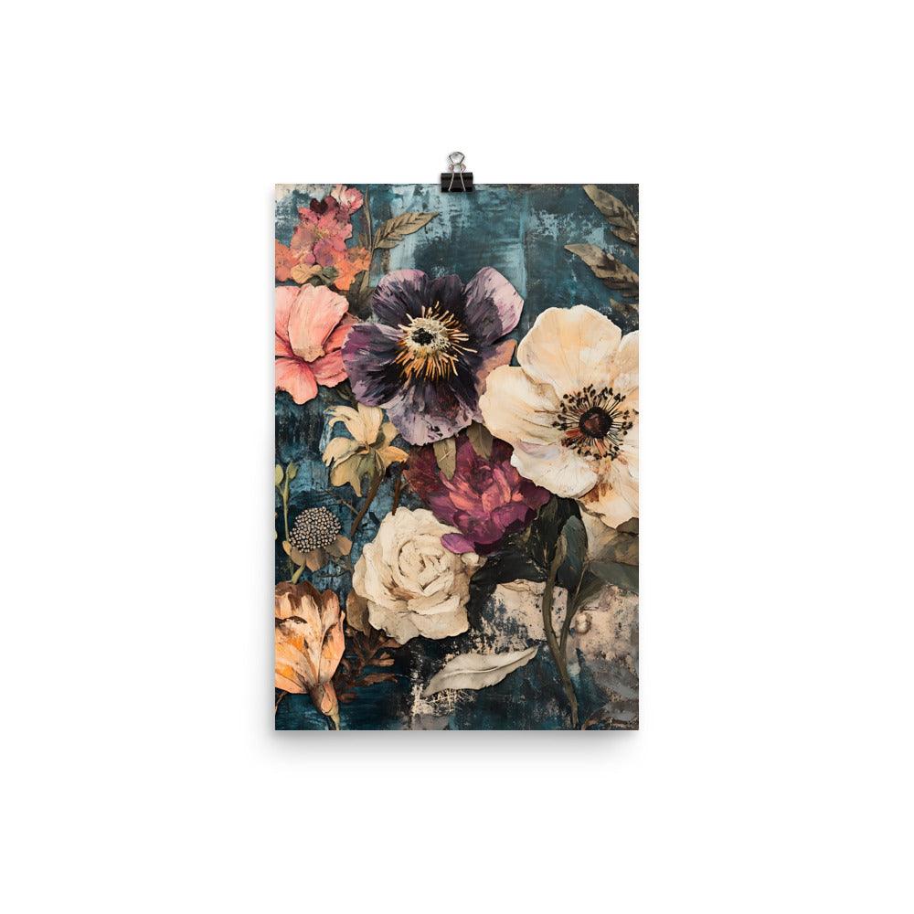 Boho Floral Dreams with Vibrant Blooms and Rustic Charm Poster - Oh Posters