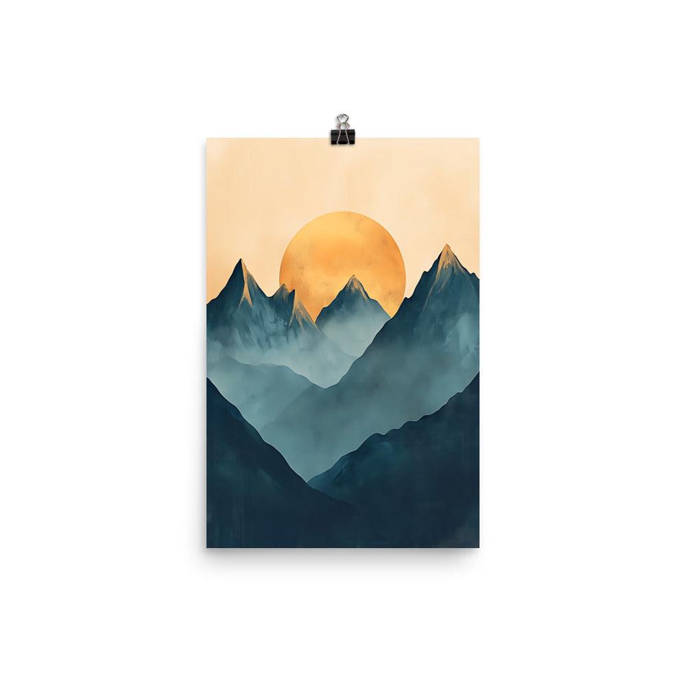 Boho Mountain Sunrise Serenity Canvas Art Poster - Oh Posters