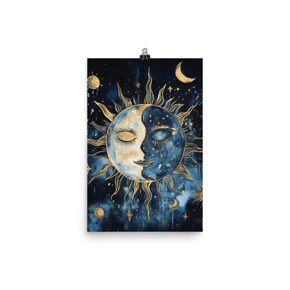 Celestial Sun and Moon Boho Magic Poster - Oh Posters