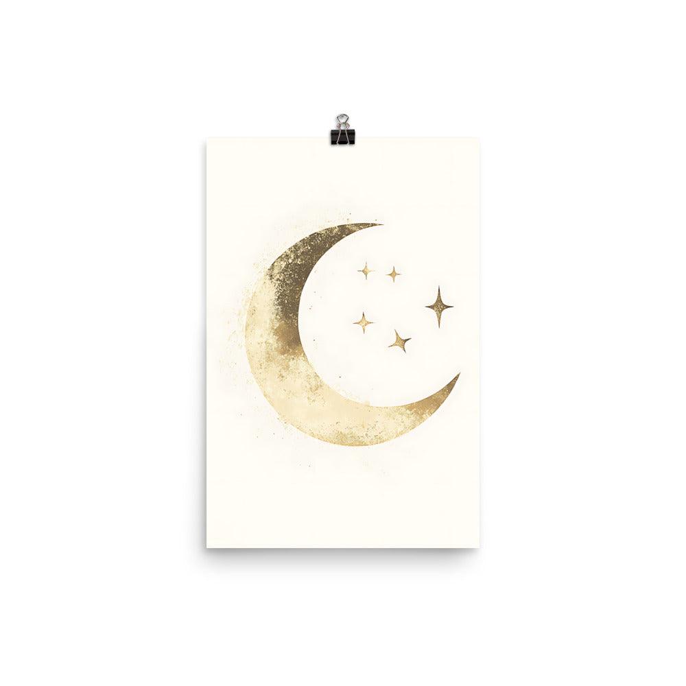 Boho Moon and Stars Celestial Vibe Poster - Oh Posters