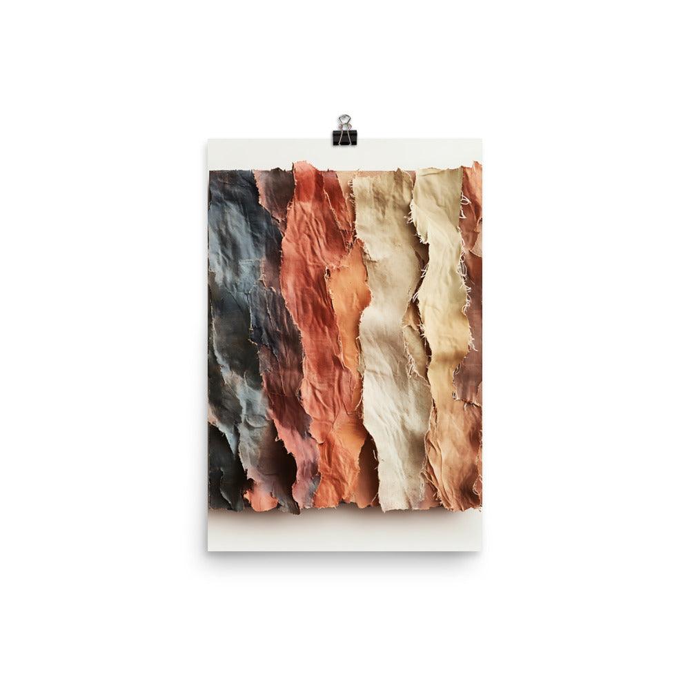Boho Earthy Textured Stripes Vibes Natural Organic Tones Relaxed Aesthetic Poster - Oh Posters