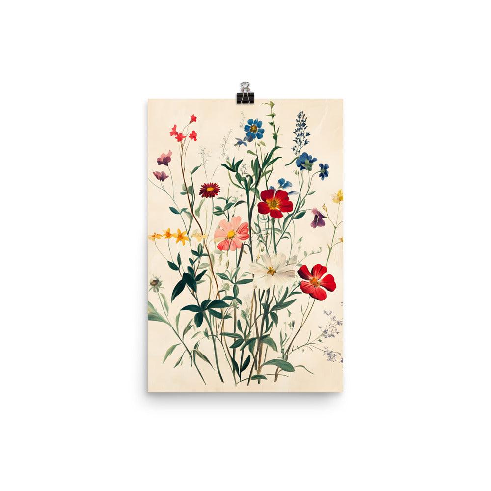 Boho Wildflower Bouquet Aesthetic Blissful Nature Inspired Poster - Oh Posters