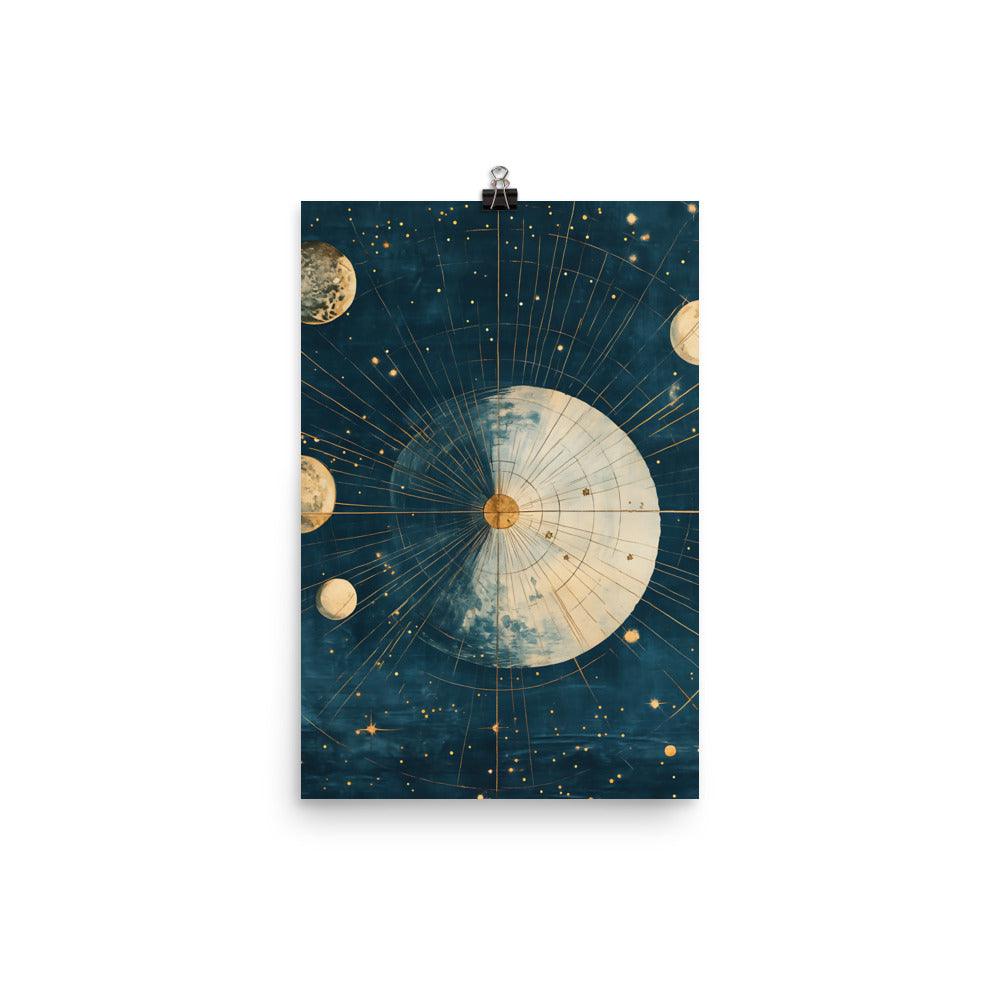 Boho Celestial Moon Phases Cosmic Exploration Poster - Oh Posters