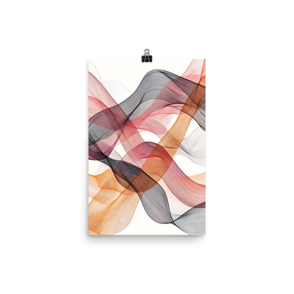 Boho Abstract Waves in Earthy Tones Poster - Oh Posters