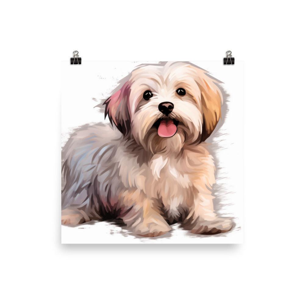 Cheerful Coton De Tulear Portrait with Soft Tones and Happy Expression Poster - Oh Posters